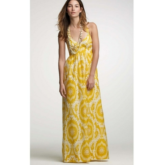 J. Crew Collection Dresses & Skirts - J. Crew Yellow and White Paisley Maxi Dress